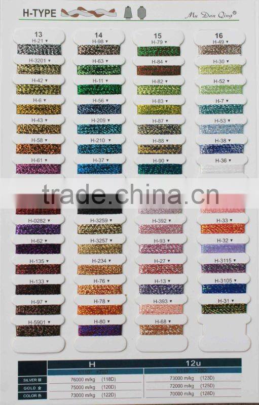 Blue sparkle Mh-Type Metallic Yarn, metalic yarn st(ms) type yarn, J type yarn mx-type yarn1.2mic 75D,1/110