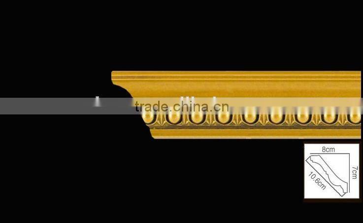 European style factory design golden drawing pu cornice moulding
