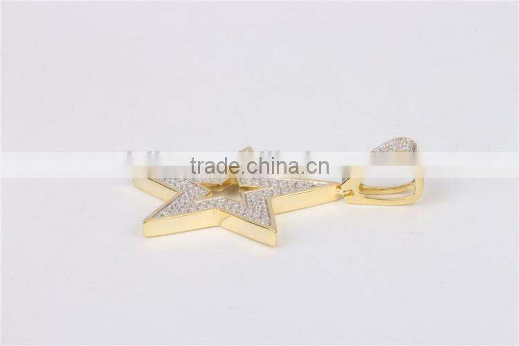 New arrival 925 silver AAA cz five-pointed star pendant jewelry hip hop series