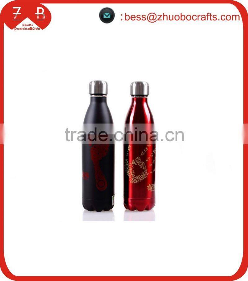 Wholesale Eco-friendly double wall stainless steel water bottle,creative cola-bottle cacuum bottle