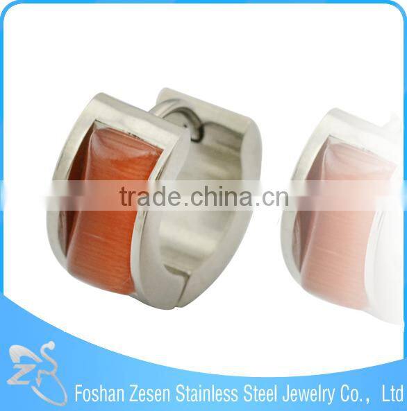 ZS13040 stainless steel hoop earrings manufacturer wholesale fashion red coral earring