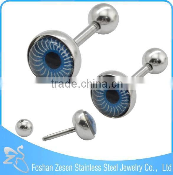 ES01591 surgical steel mens stud earrings fashion round small evil eye earrings