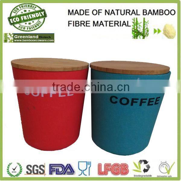 Eco-friendly bamboo fiber seasoning bottle with lid, L11*W11*H15cm
