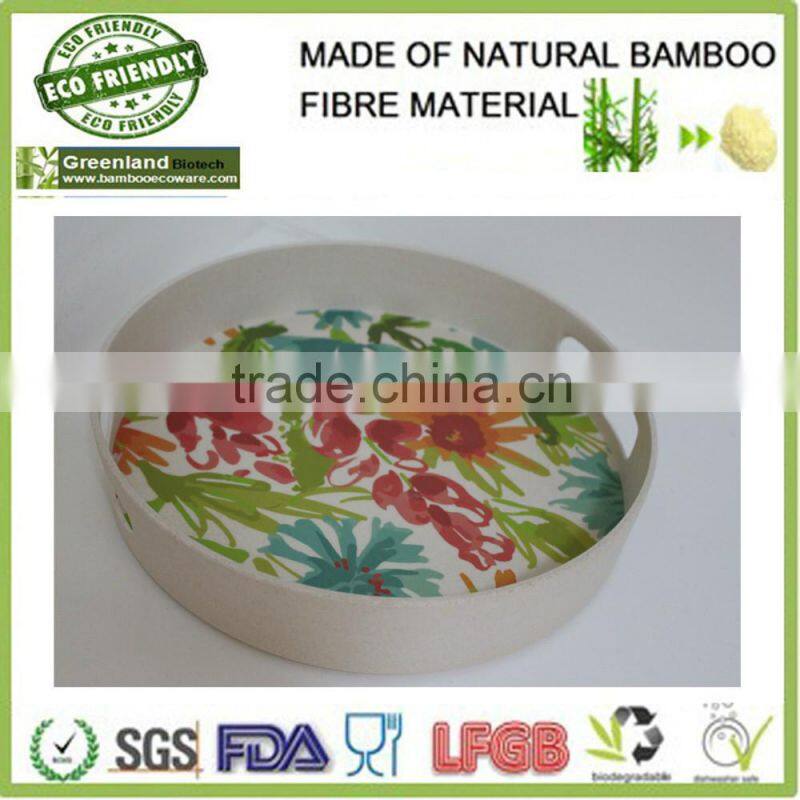 colorful biodegradable bamboo fiber fast food tray