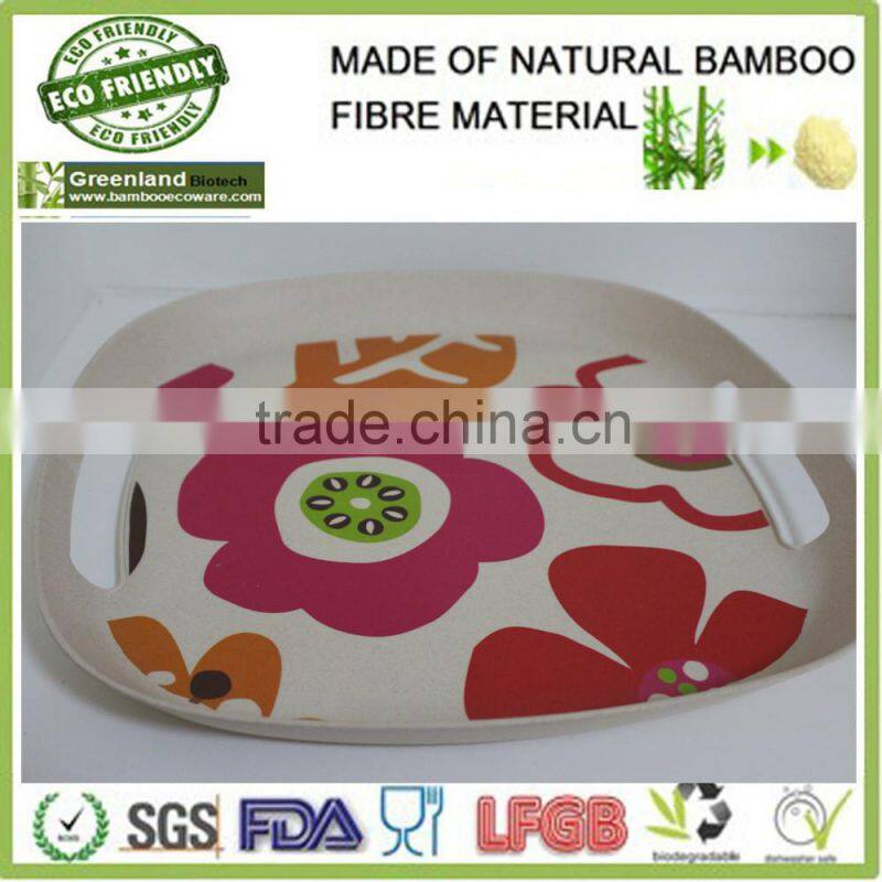cheap wholesale egg shaped bamboo fibre eco-friendly food tray set, deep tray for party