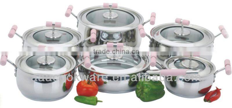 12pcs 18/8 Stainless Steel Cookware/Kitchenware