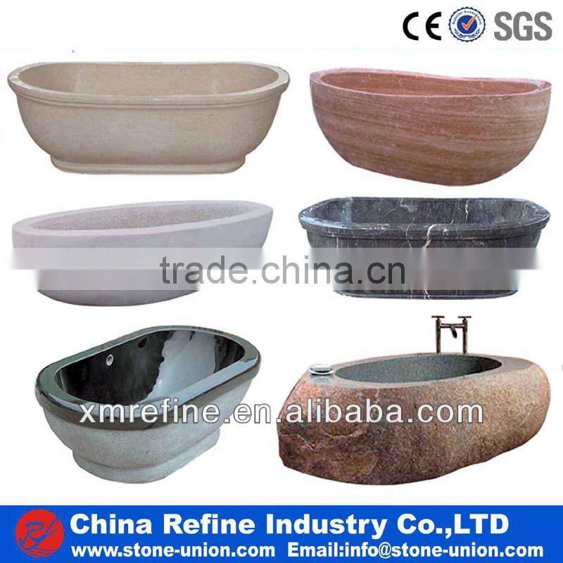 White marble stone bathtub