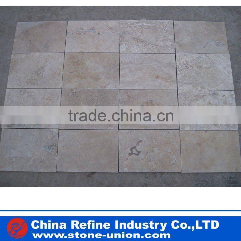 Golden travertine tile