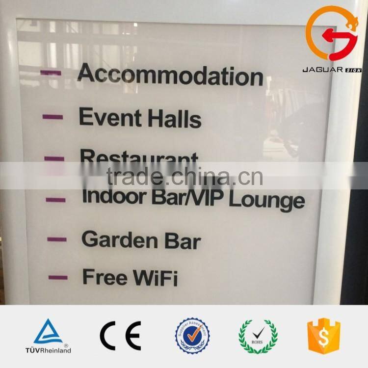 Hotel outdoor decoration standing two-side ground lighting pylon signs