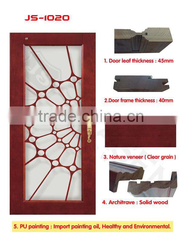 economic cherry timber glass interior door