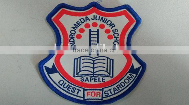 2015 Customize Irreguarly Shape Tiger Merrow Border T-shirt Woven Patches for Garment