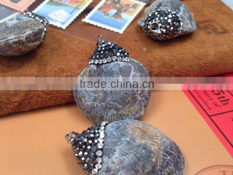 Wholesale Charm Fossilized blue coral pendant for accessories 35-45*5-10*5-10