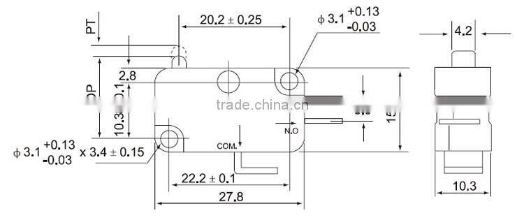 CNTD China 10A/250VAC Button Type Miniature Micro Switch IP67 (CMV-100C)