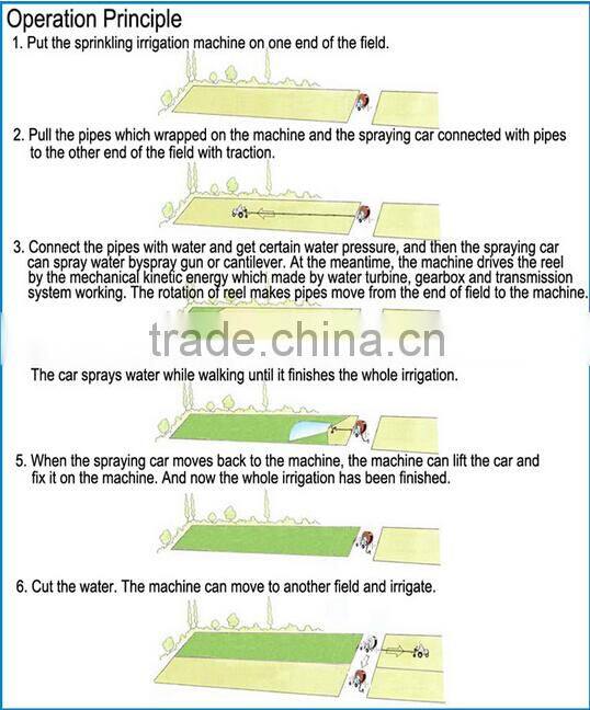 Hose Reel Irrigation machinery with Rain Gun Sprinkler