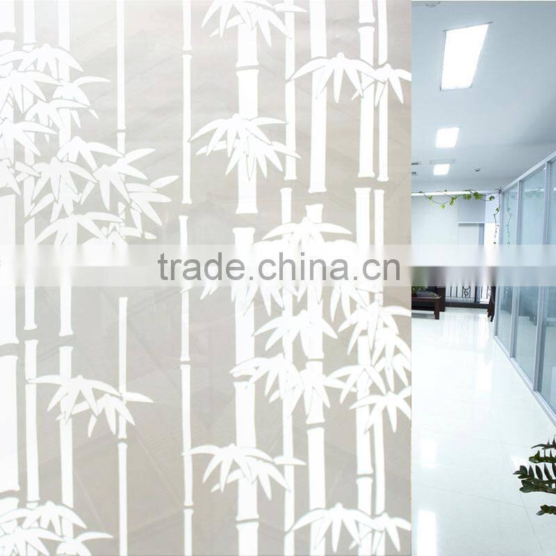 Privacy Window Film,white Bamboo PVC Etched Glass film,Bathroom with Wall Decals & Decor film