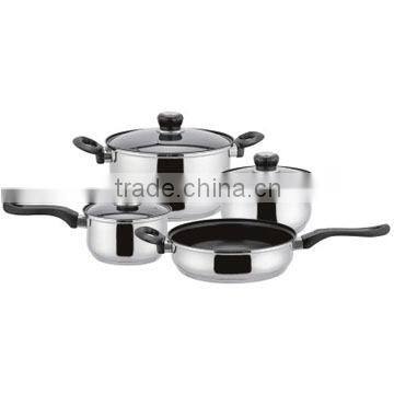 7 pcs S/S non-stick kitchen utensil cookware set with silicone handle