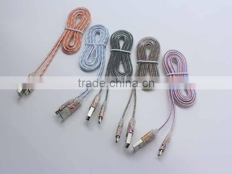 flat camouflage Micro USB charging data cable