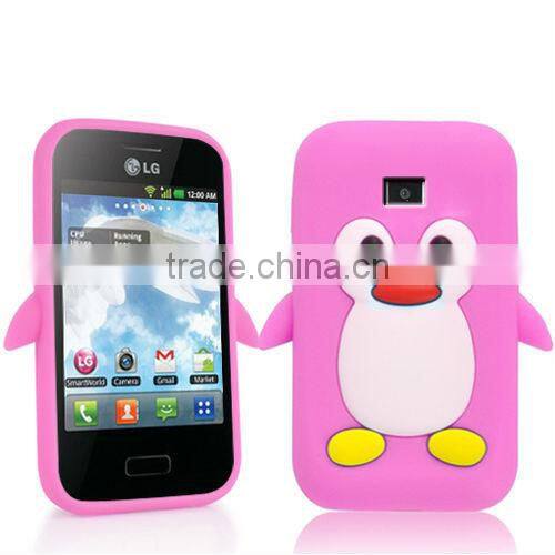 PENGUIN SILICONE SKIN Mobile Phone Case COVER FOR LG Optimus L3 E400