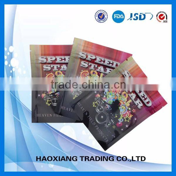 three side sealed food grade plastic bags plastic sealing bag for spices