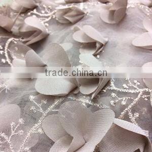 Hot sales flower sequin embroidery fabric for wedding dress