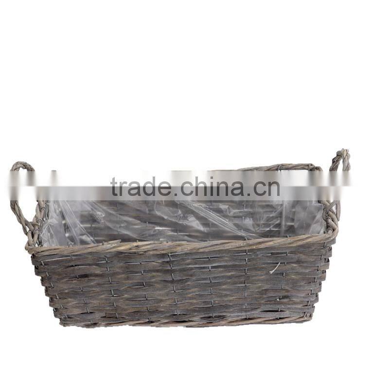 3pcs square garden flower basket with plasitc liner