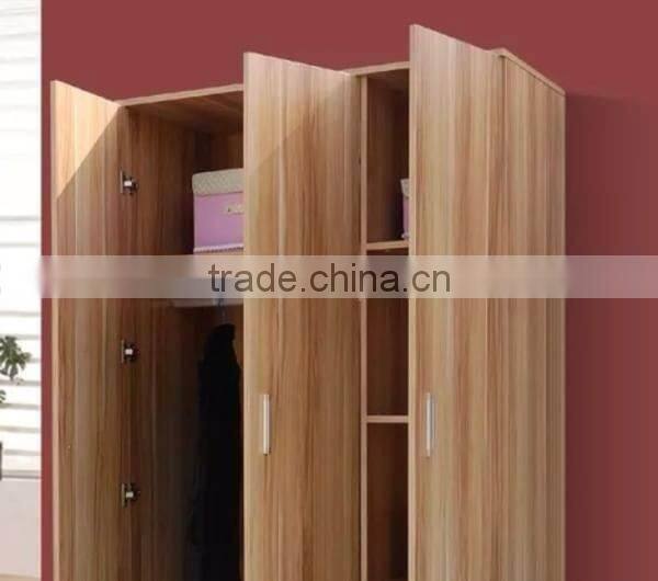 Three door laminated particle board clothes wardrobe for sale