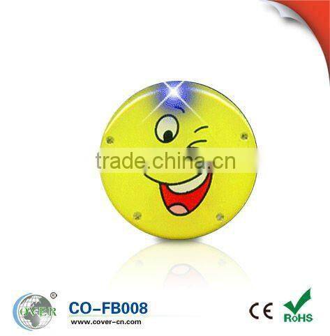 LED flashing Smiling Face Badge with Pin&Magnet back