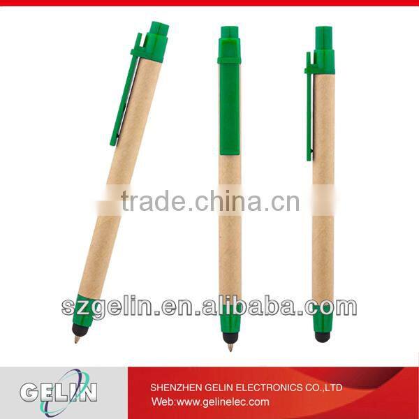 Promotional cheap recycled paper ball pen stylus pen