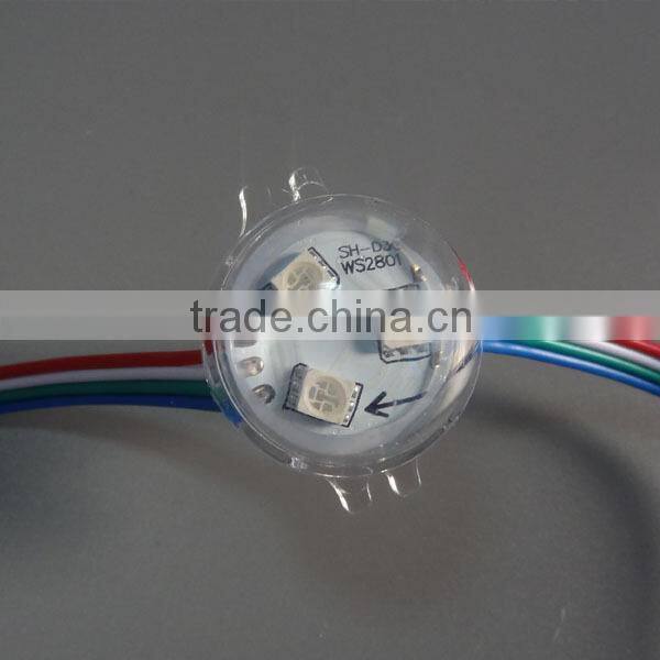 30mm ws2801 led modules waterproof IP67 DC 12V Led pixel modules Diameter