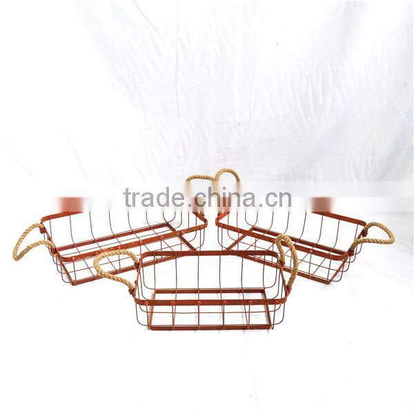 Best quality cheap price wholesale rustic metal basket wire design