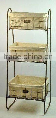 120166MO - Metal basket shelf & basket stand