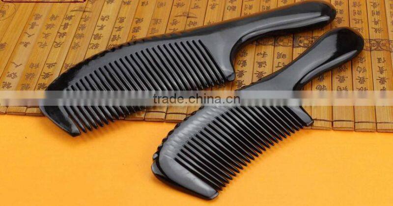 Real Cow OX Horn Hair Comb with Handle