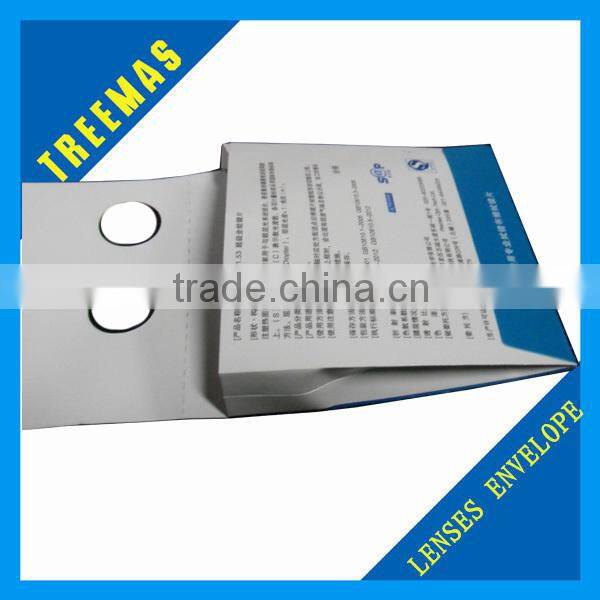 Ophthalmic lenses optical envelope expandable small paper pouch for lenses with/without holes