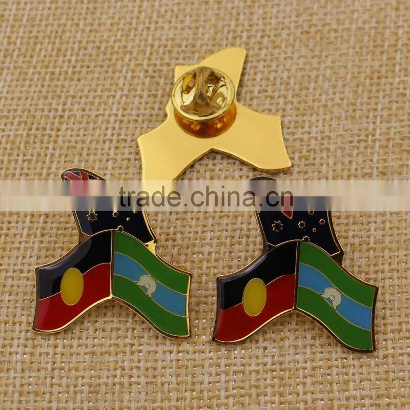 Promotional custom metal Swiss butterfly clutch pin back