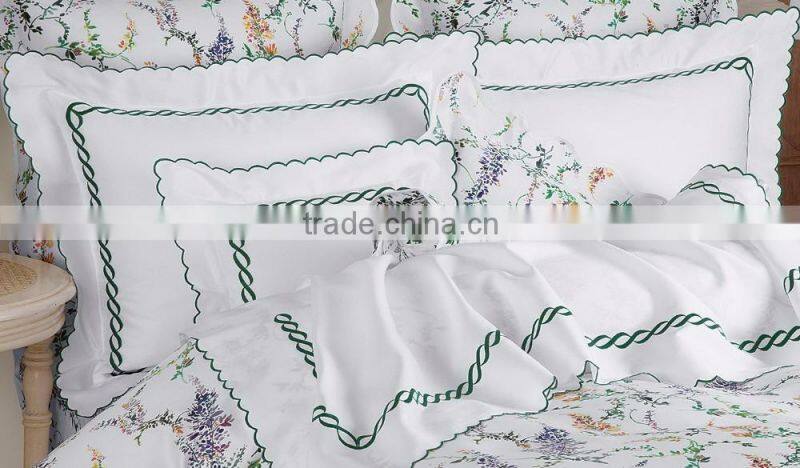 Embroidered white cotton pillow no.57