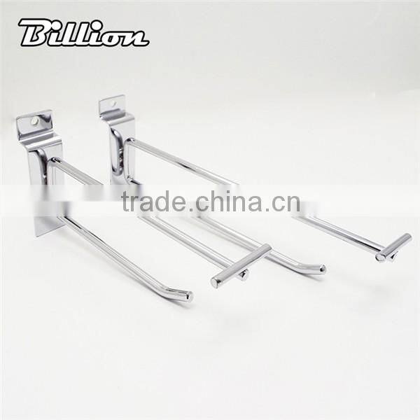 Supermarket metal chrome display hook for slating slat wall peg hook