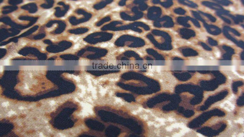 dark brown polyester leopard print milk fiber Spandex sportswear print lycra fabric