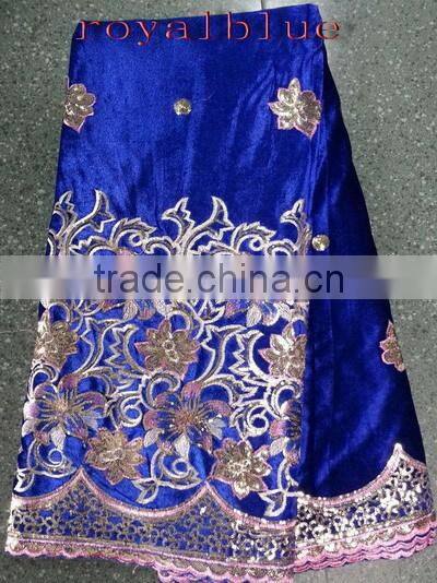 2014 hot sell high quality african velvet lace fabric