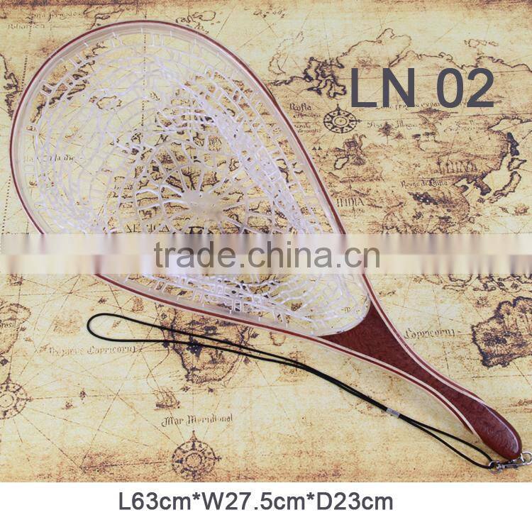 Ghost wooden fly fishing landing net