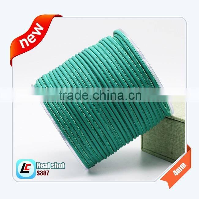 Red nappa sheepskin leather cord with outer stitched for fashion jewelry findings