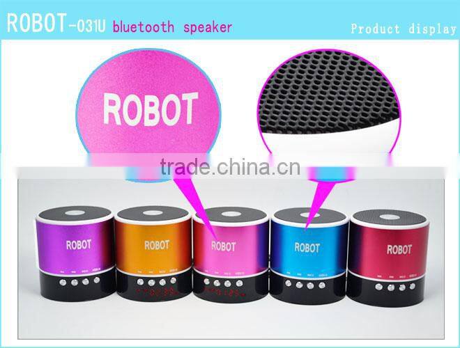 Robot-031u Good Quality Compatible Micro SD/TF Mini Bluetooth Speaker,Mini Bluetooth Speaker With FM Radio