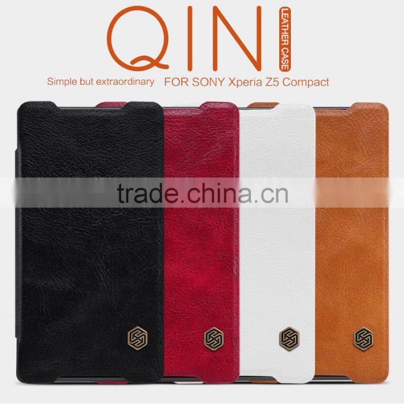 New arrived classic stylish leather case For Sony xperia z5 comapct