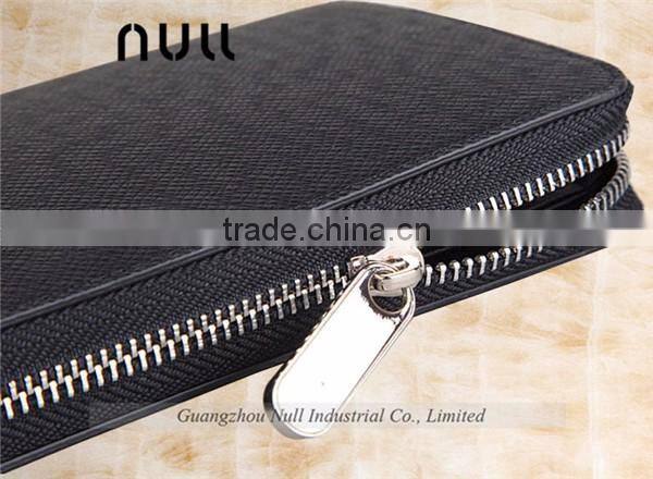 Durable canvas leather zipper card holder wallet for men