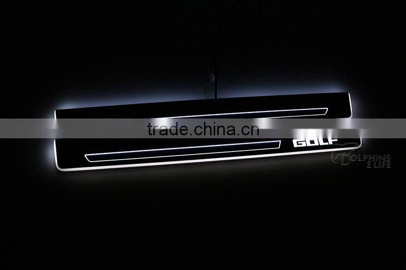1 Pair Car LED Flash Door Sills Moving Scuff Plate Light Front Door For Volkswagen Golf Mk6 6 2009-2013
