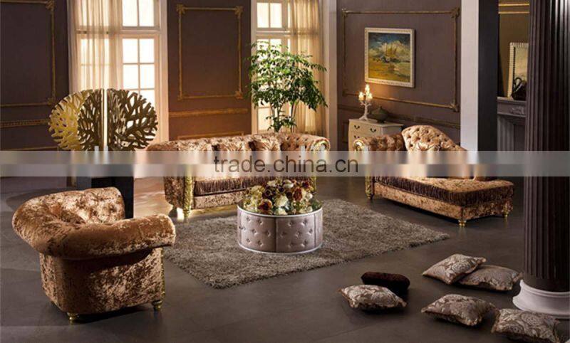 neoclassical foil furniture fabric chesterfield design sofa AL191