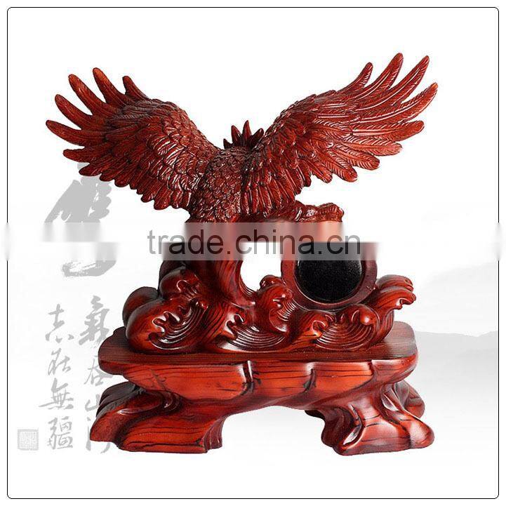 Hot selling wooden color resin eagle statue ,out door big eagle statue for business gifts