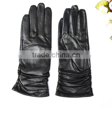 ladies hand car driving 30cm long winter warm leather gloves in europe