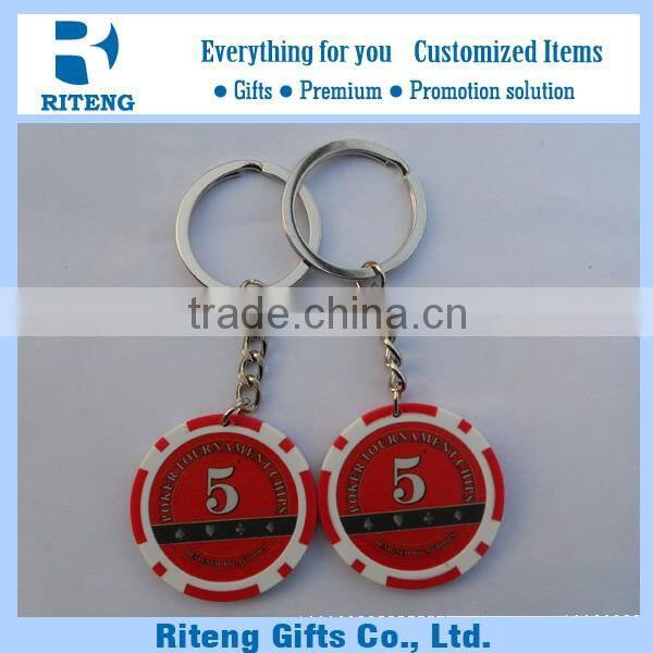 Hot Sale Plastic Chips Cheap Keychain For Promotion