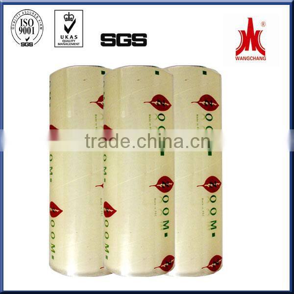 2014 pvc cling film pvc transparent film factory supply famous brand wangchang