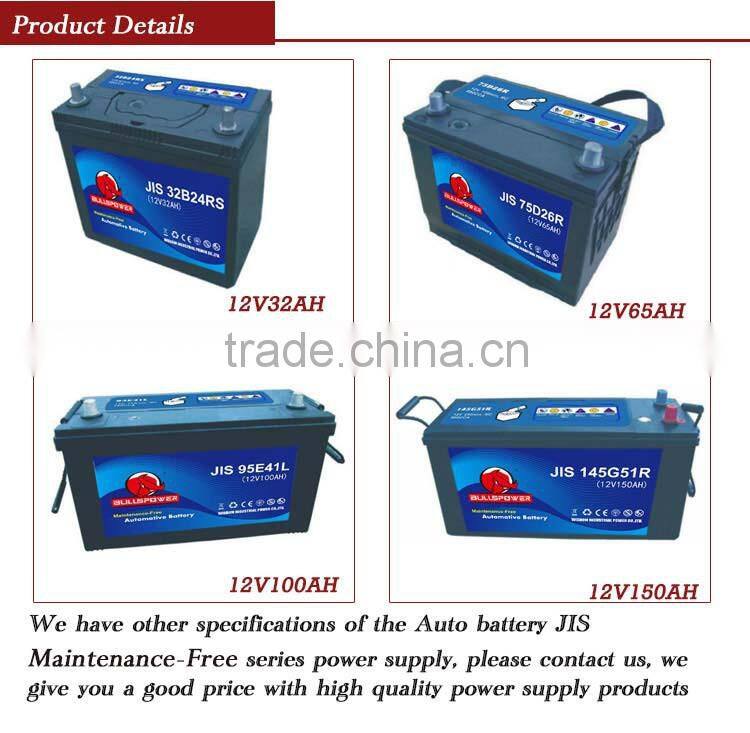 12v 165ah JIS battery for car jump starting